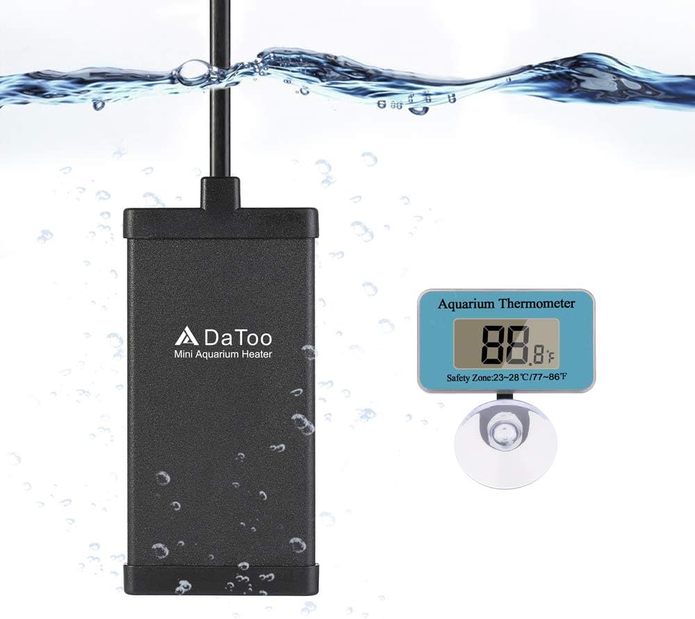 DaToo 20 Watt Small Aquarium Heater Mini Betta Flat Fish Tank Heater for 2 Gallon 3 Gallon