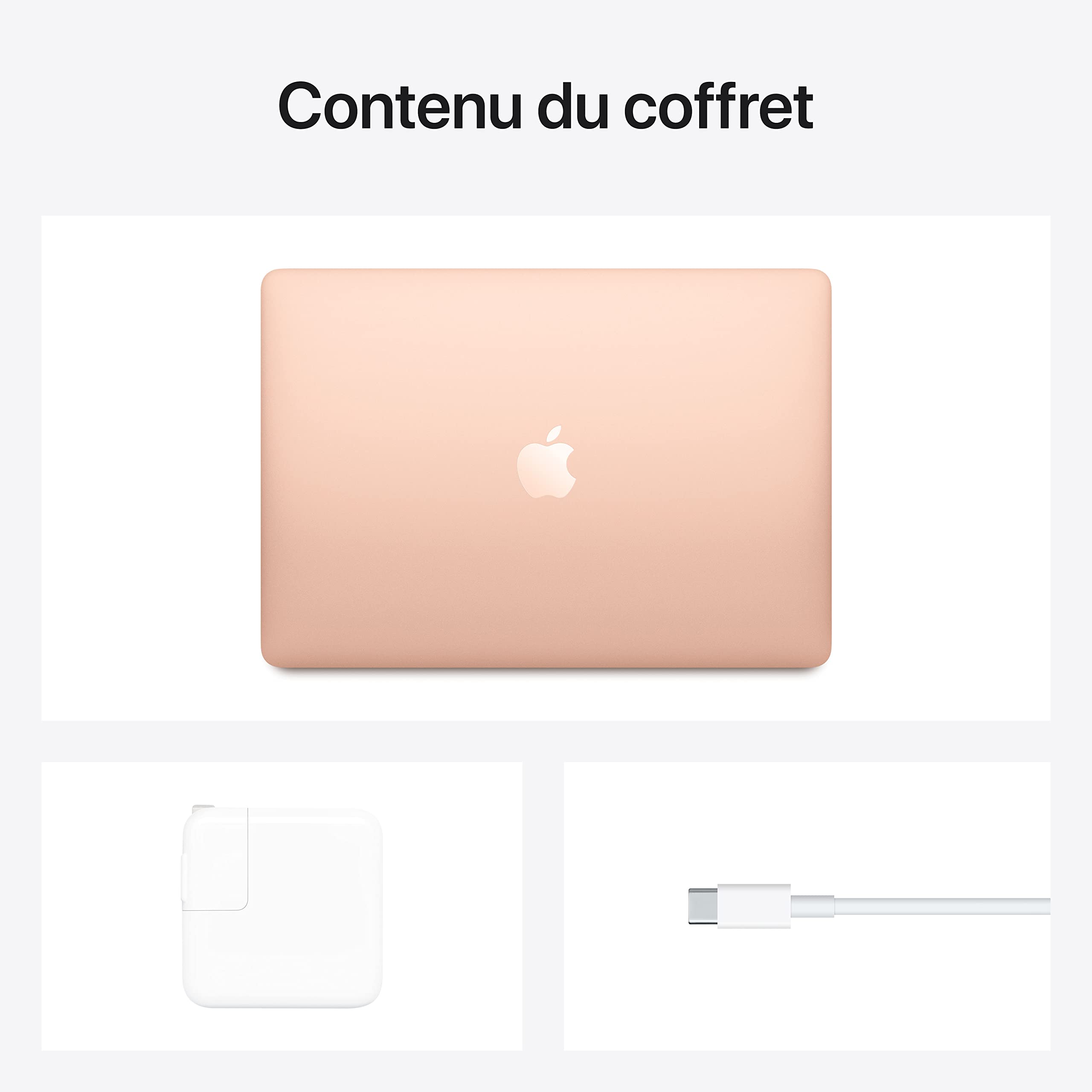 2020 Apple MacBook Air with Apple M1 Chip (13-inch, 8GB RAM, 256GB SSD Storage) (AZERTY French) Or (Reconditionné)