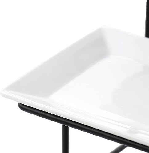 Miniatura 6 de Elama Juego de aperitivos de cerámica de cerámica, 4 piezas, porcelana de 3 niveles y metal, 4 (paquete de 5)