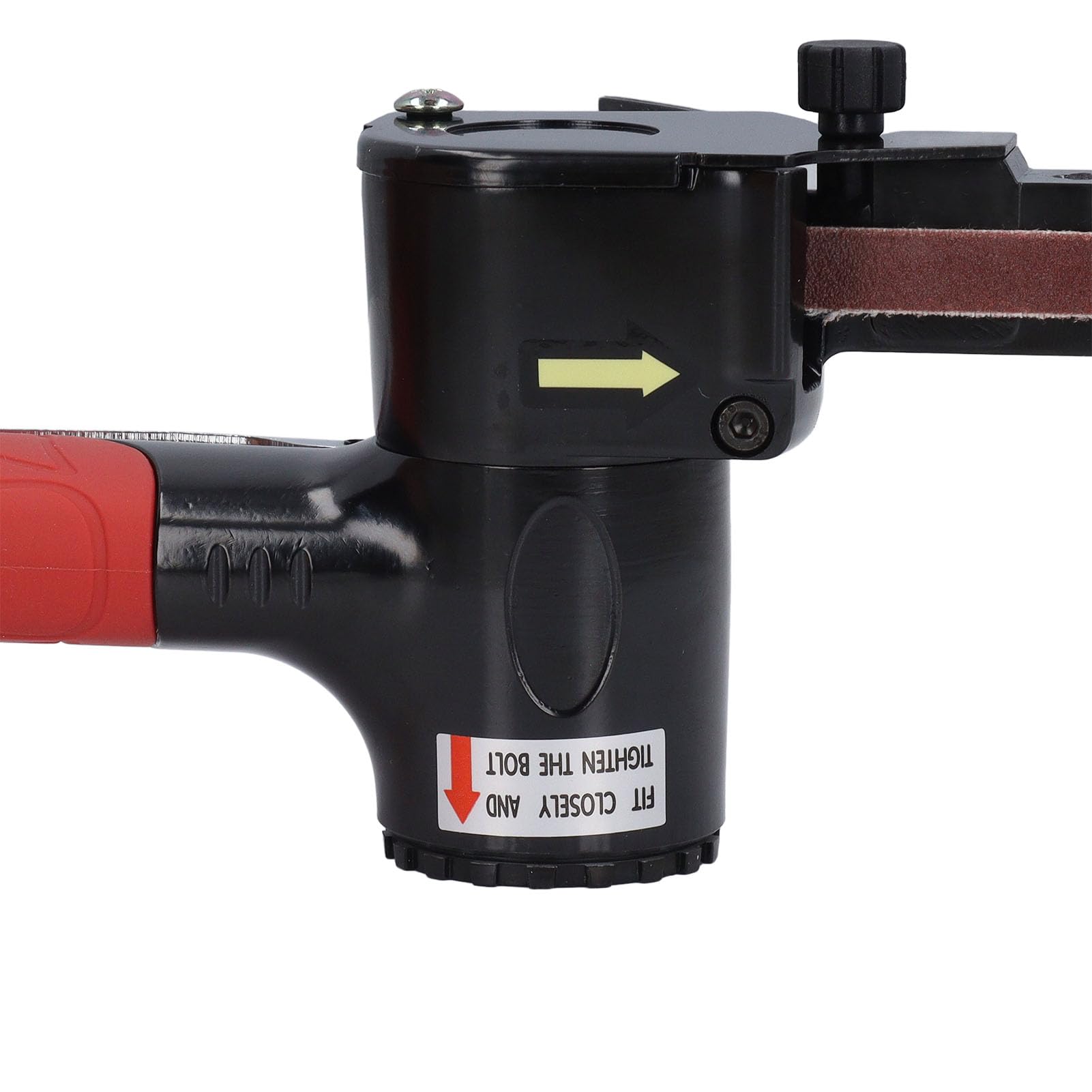 1/4 Inch Pneumatic Belt Sander with Red Handle - Pneumatic Belt Sanding Machine for Weld Joints Polishing, Deburring, and Chamfering