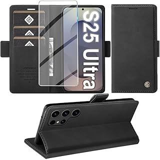 PSR Aksesuar Samsung Galaxy Uyumlu Ekran Koruyuculu Kılıf – Kapaklı Kartlıklı Deri Görünümlü Standlı Kapak | Telefon Tam Koruma Seti (Siyah, Galaxy A56)