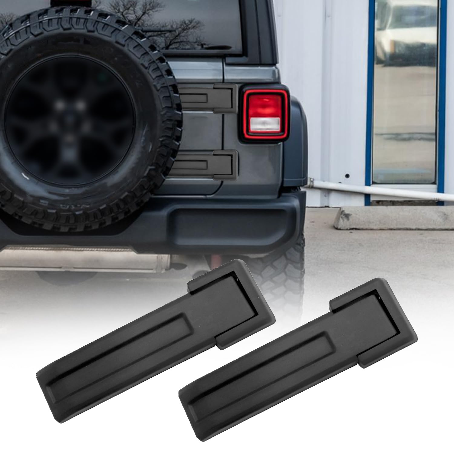 B.ZSSY Tailgate Hinge Cover Trim for 2007-2017 for Jeep Wrangler JK & Unlimited Spare tire Bracket Hinge Cover（Black,2-Pack