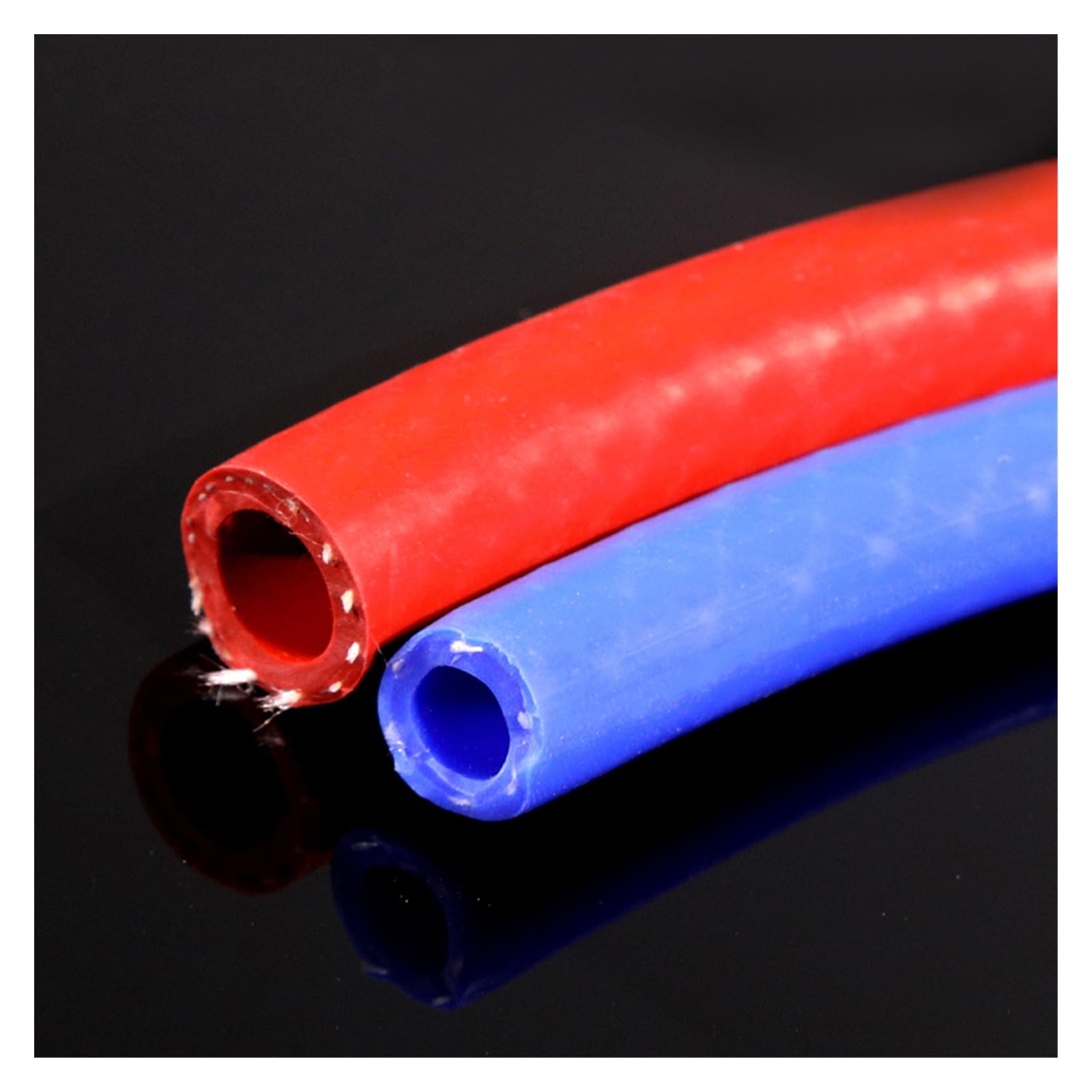 Tubo de vacío de silicona rojo/azul de 1 m y 6-32 mm de diámetro interior, manguera de goma trenzada reforzada, tubería de aire y agua, tubería de alta presión resistente al calor(Red,19x25mm