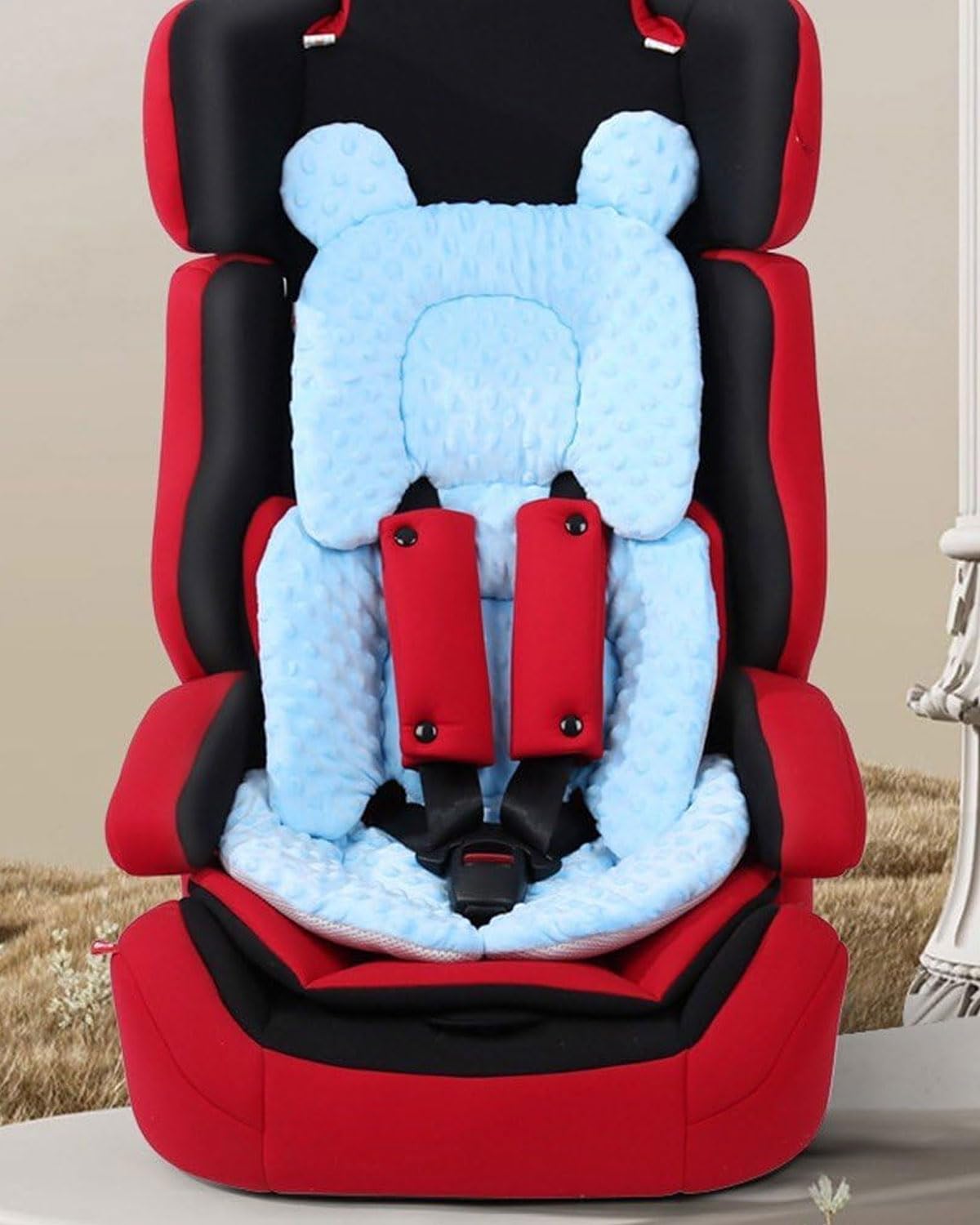 Reductor de Asiento – Almohadilla Ajustable y Transpirable,Suave y Cómodo para Cochecito y Silla de Coche. Ideal para Recién Nacidos,¡Color Azul!
