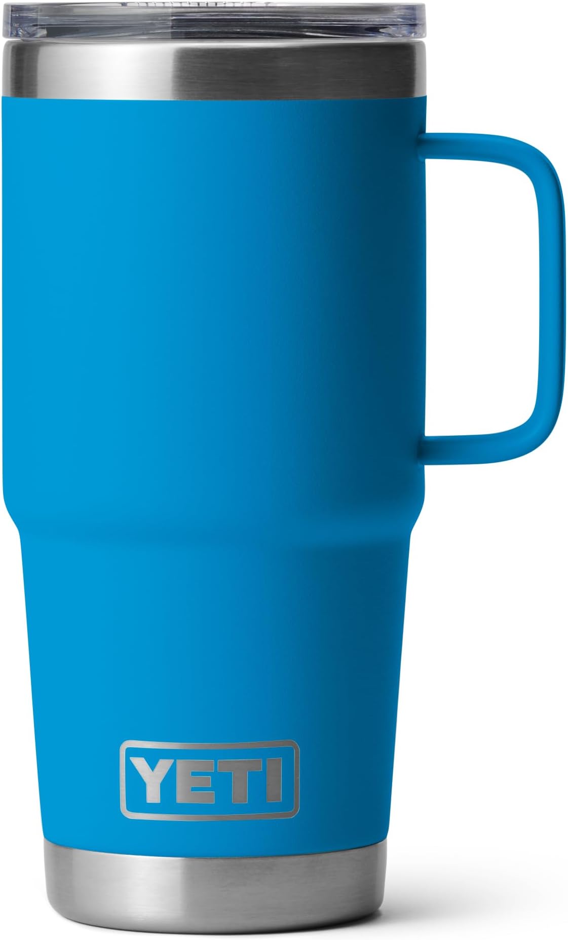 Rambler 20 oz Travel Mug, Stainless Steel, Vacuum Insulated with Stronghold Lid, Big Wave Blue
