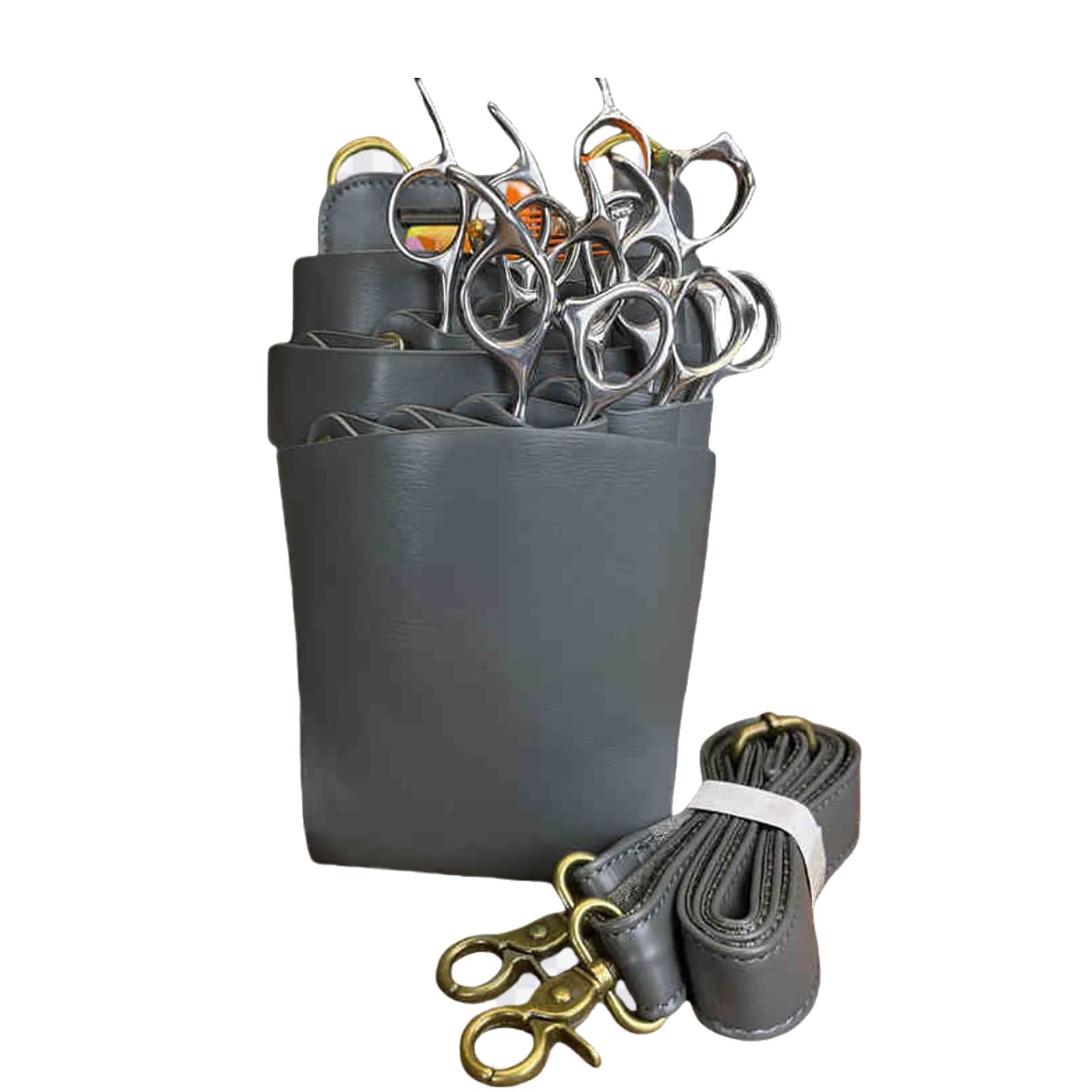 vrfvsdasAAS Hairdressing Tools Waist Bag, Scissor Holster Barber Pouch Hairdresser Equipment Bag Barbering Waist Belt Tool Kit Holder(Grey.)