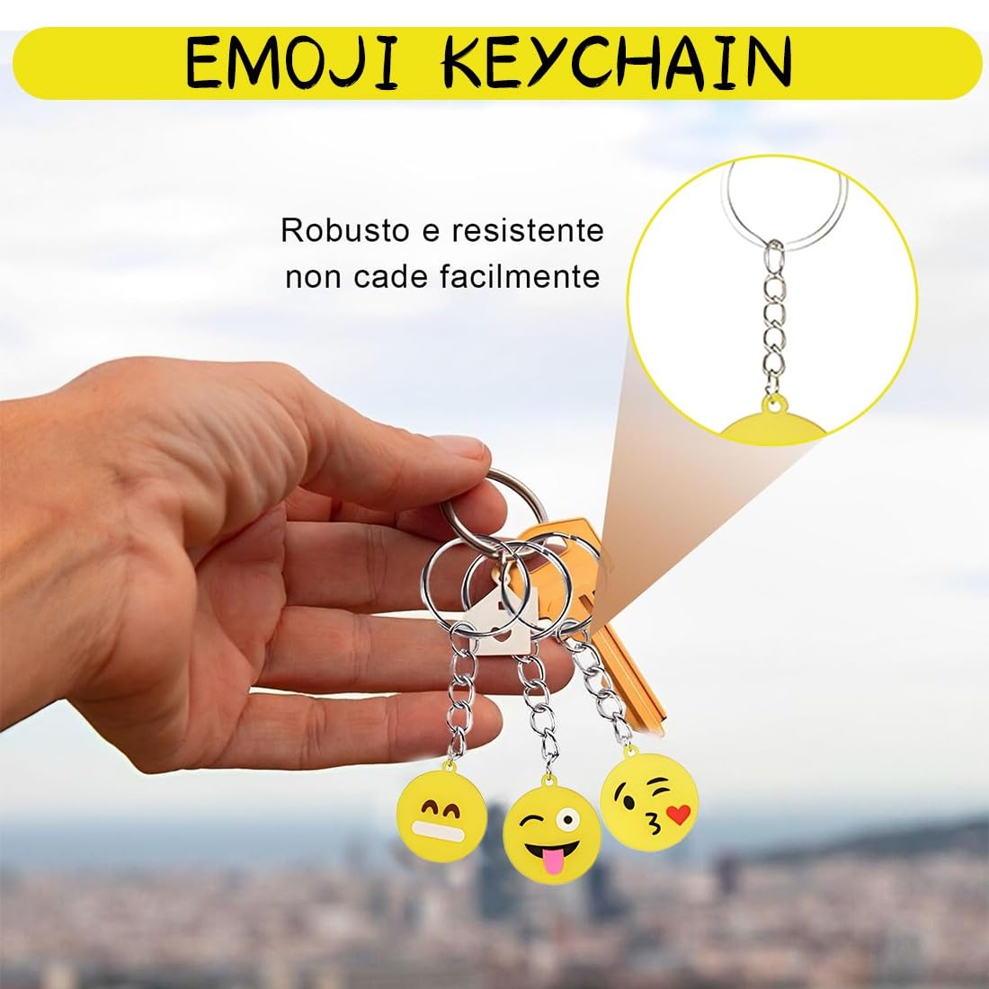 Llavero Emoji 17 Piezas Colgante Patrón Emoticon Decoración Fiesta Cumpleaños Niños