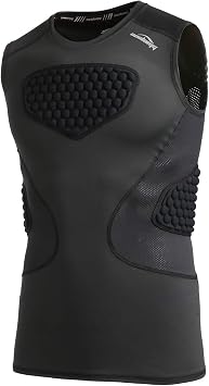 COOLOMG Youth Baseball Chest Protector Padded Compression Shirt Sleeveless Softball Football Lacrosse Rib Heart Sternum Guard