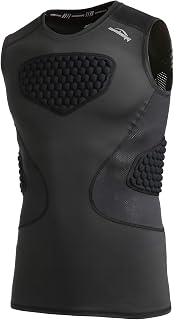 COOLOMG Youth Baseball Chest Protector Padded Compression Shirt Sleeveless Softball Football Lacrosse Rib Heart Sternum Guard