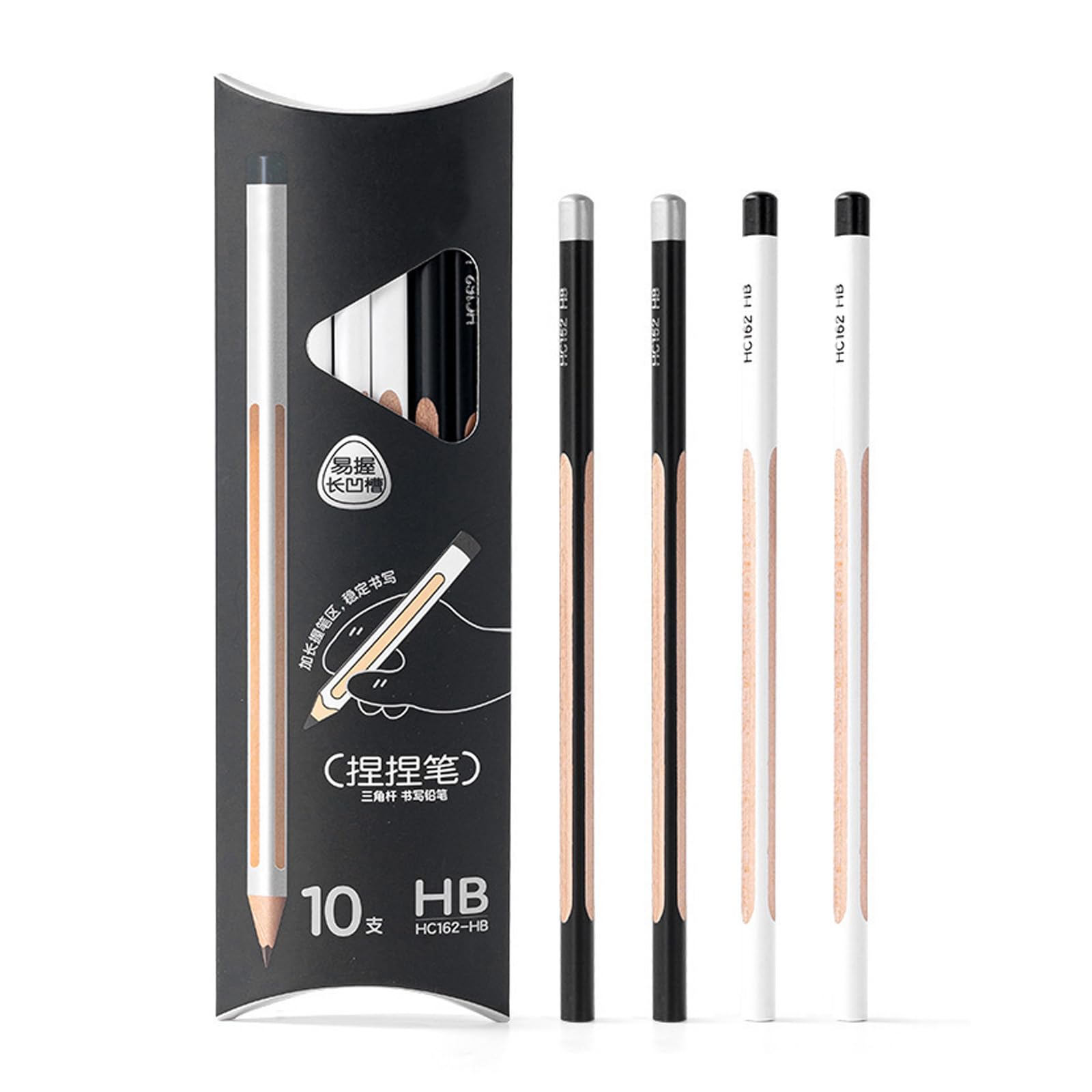 Tsophreniq 2B Triangular Exam Pencils with Grooved Design Reduces Fatigue for Extended Writing & Art Projects Triangular Exam Pencils