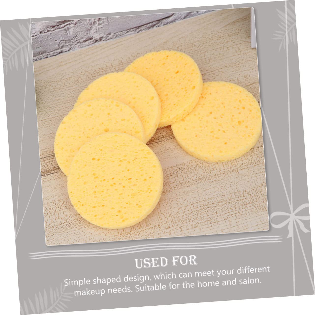 Piumino da Cipria Rotondo 100 Pezzi in Spugna di Cellulosa | Giallo, per Casa e Salone, Assorbe Perfettamente la Cipria, Effetto Make-up Naturale e Pulizia Viso