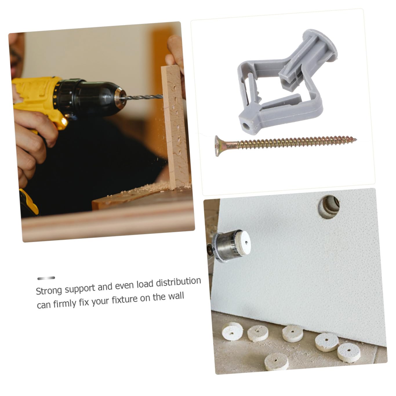 TOPBATHY 100 Stücke Spreizdübel Hängend Wandstecker Spreizrohr Gipskarton Befestigungsschraube Hardwares Zubehör Kunststoff Grau