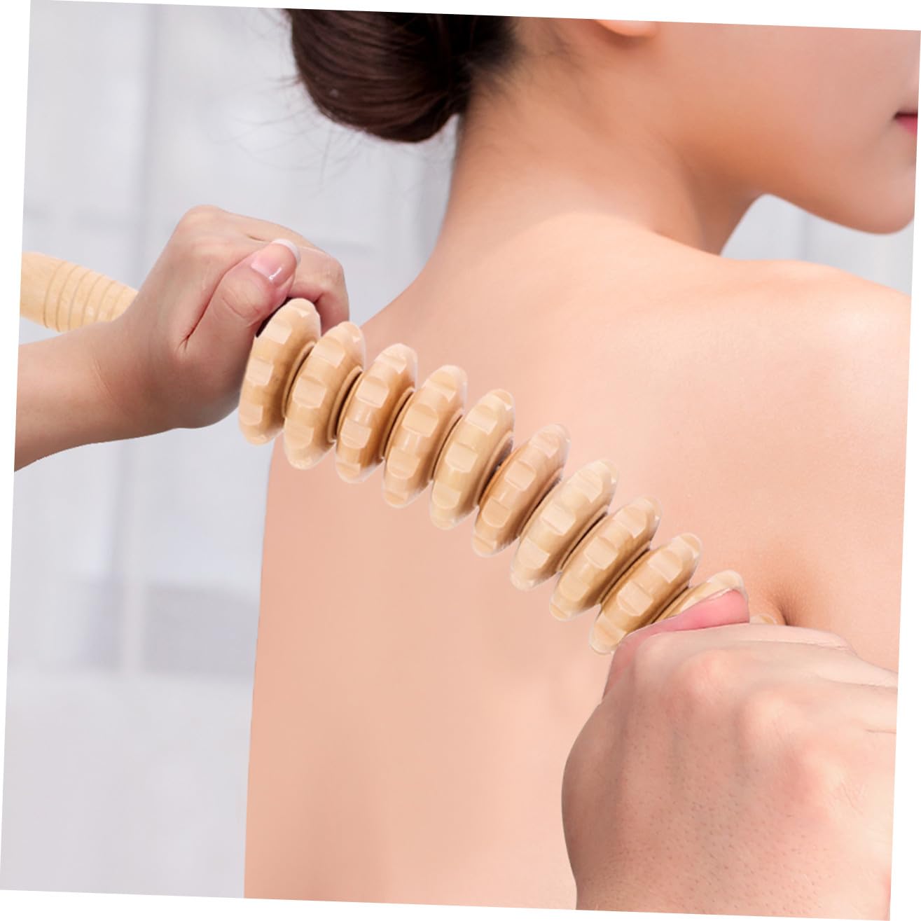 Strumenti per Massaggi in Legno Kit 3 Pezzi per Massaggi Linfodrenanti e Scolpire Corpo Bastone Rotante per Uso Quotidiano
