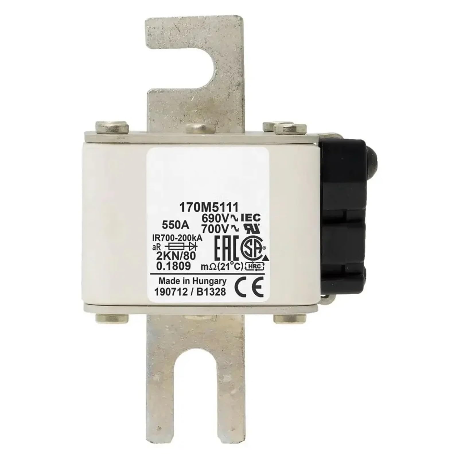 Fusible 170M5112 haute performance pour armoires électriques industrielles et séries 170M5109