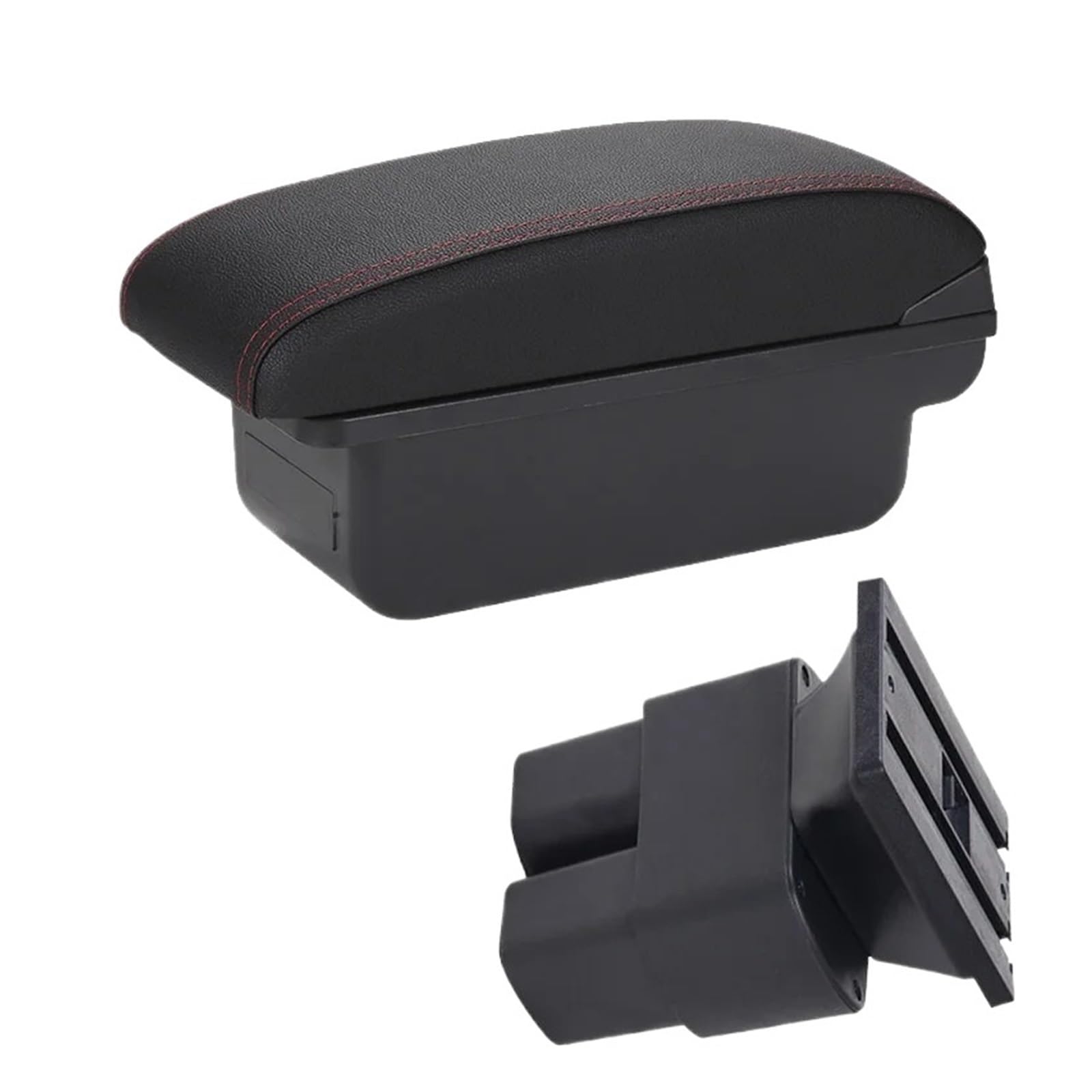 Ggwqoops Car Armrests For Nissan For NV200 For Evalia 2011-2016 Car Armrest Retrofit Parts Interior Storage Box Accessories Armrest Box(C1 Black red NO USB)