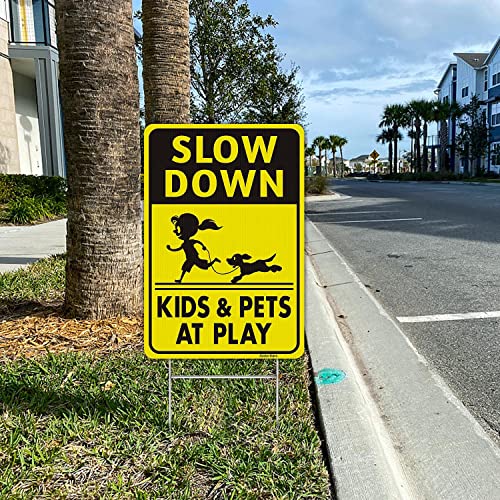 Panneau Slow Down double face pour sécuriser les quartiers résidentiels - 7