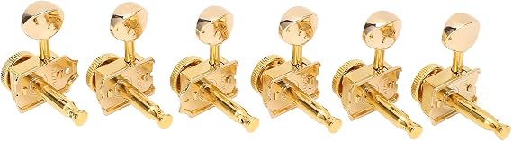 SEAFRONT Guitar Locking Tuner Metal Locking Tuning Key Pegs with Internal Gear 6 Pieces Easy Installation Quick Tuning for LP SG TL Electric Folk Acoustic Guitar Players
