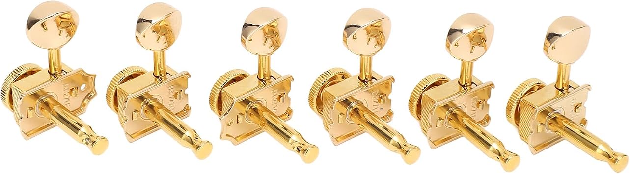 SEAFRONT Guitar Locking Tuner Metal Locking Tuning Key Pegs with Internal Gear 6 Pieces Easy Installation Quick Tuning for LP SG TL Electric Folk Acoustic Guitar Players