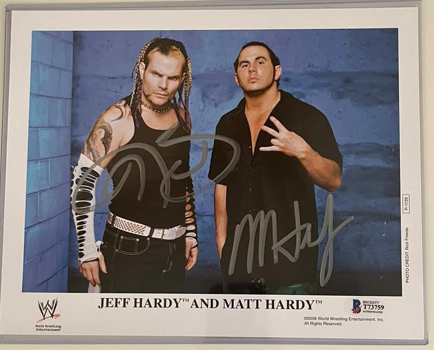Jeff Hardy Matt Hardy Signed 8x10 Photo Beckett Bas - Autographed Wrestling Photos