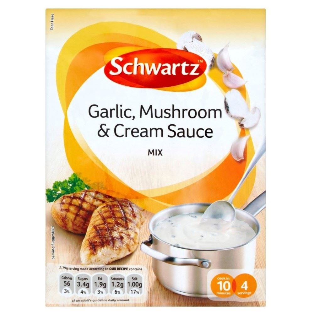 Schwartz ail, champignons et sauce à la crème Mix (26g) - Paquet de 6
