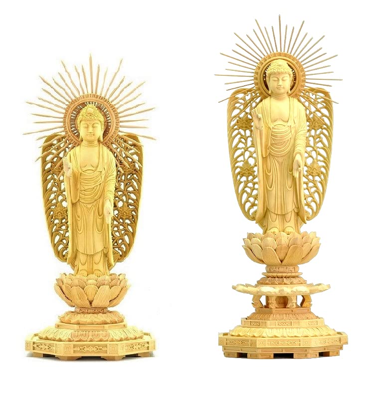 Amazon.co.jp: 福和屋【浄土真宗西本願寺派】木製仏像 阿弥陀如来立像