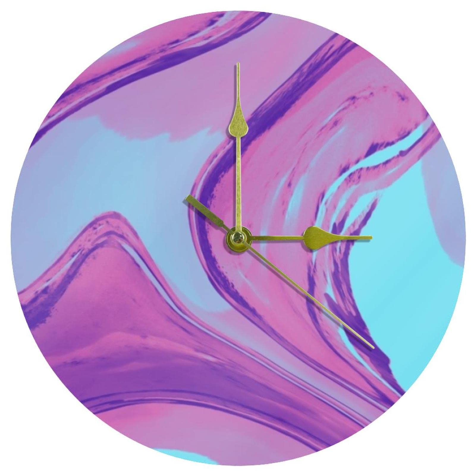 Horloge murale ronde 24 cm à piles en acrylique décorative pour salon chambre et bureau