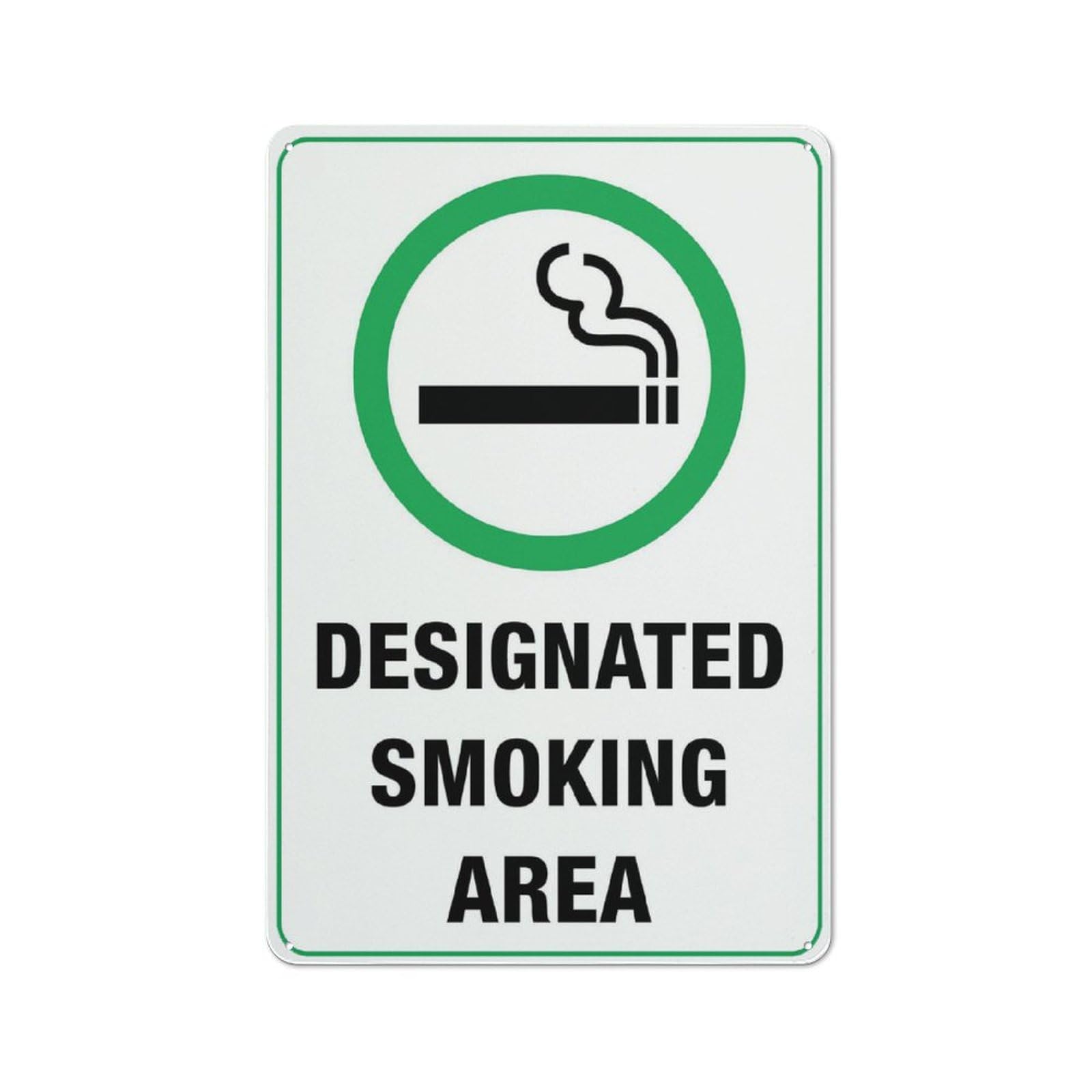 Designated Smoking Area Icon Sign 12X8 Inch Aluminum Uv Ink Printed For House And Business