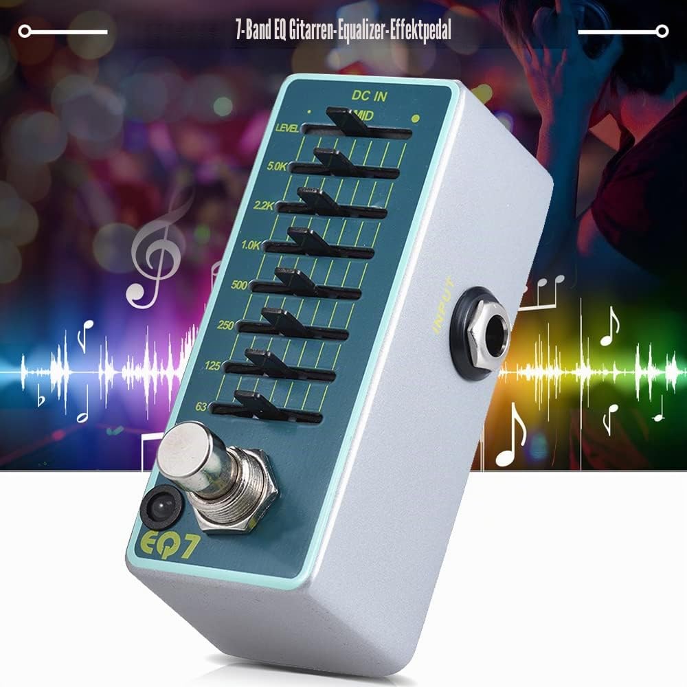 Btuty Equalizer-Effektpedal für Gitarre, 7 Band, ENO EX EQ7, Full Metal Shell True Bypass