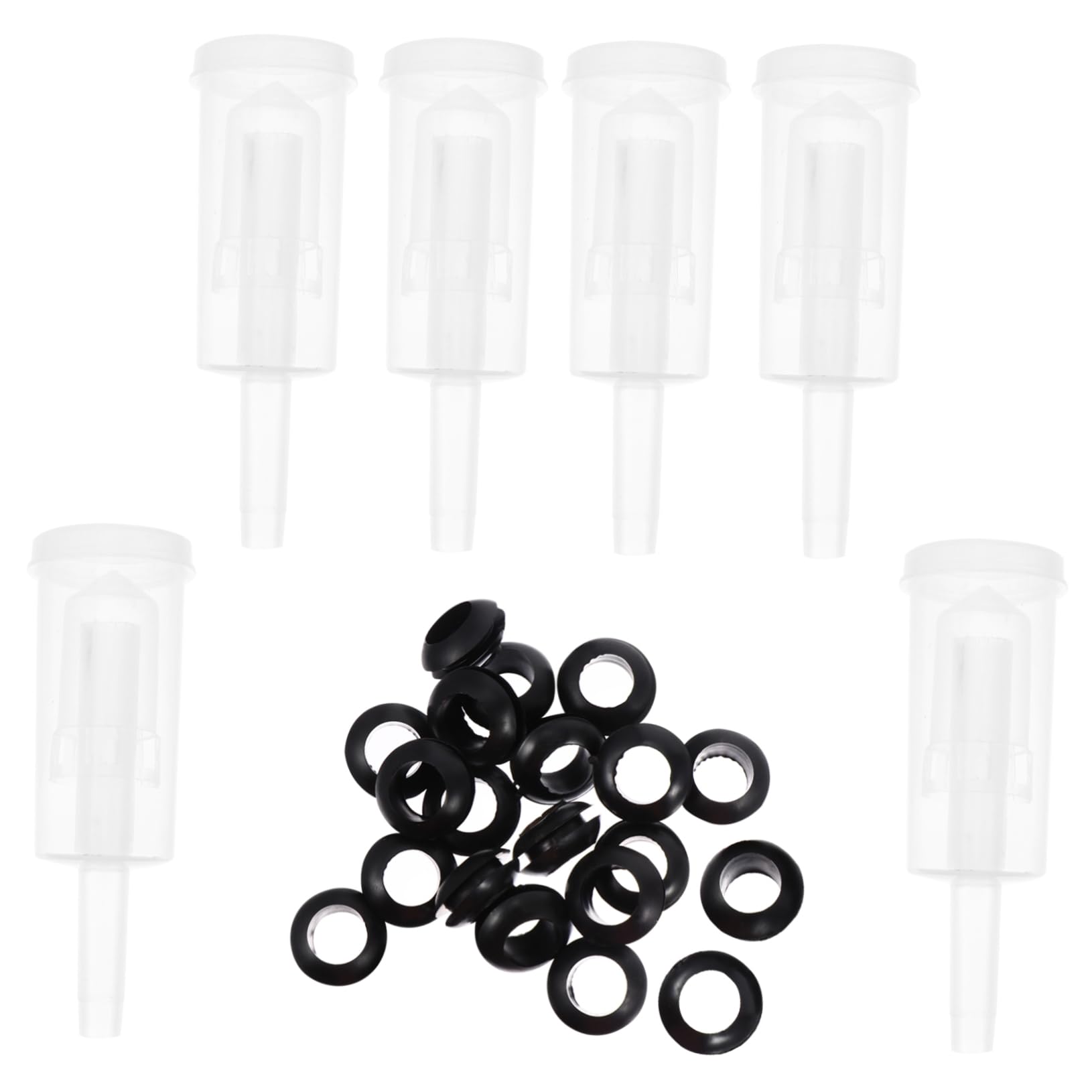 Garneck Plastic Stopper Set 6pcs 3-piece One-way Valve for Beer Wine Brewing Wide Mouth Lids