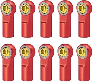 10Pcs M3 RC Link Tie Rod End Ball Joint Head Holder Support Rod End Tool for 1/10 RC Car Truck Buggy Crawler(10PCS,red)