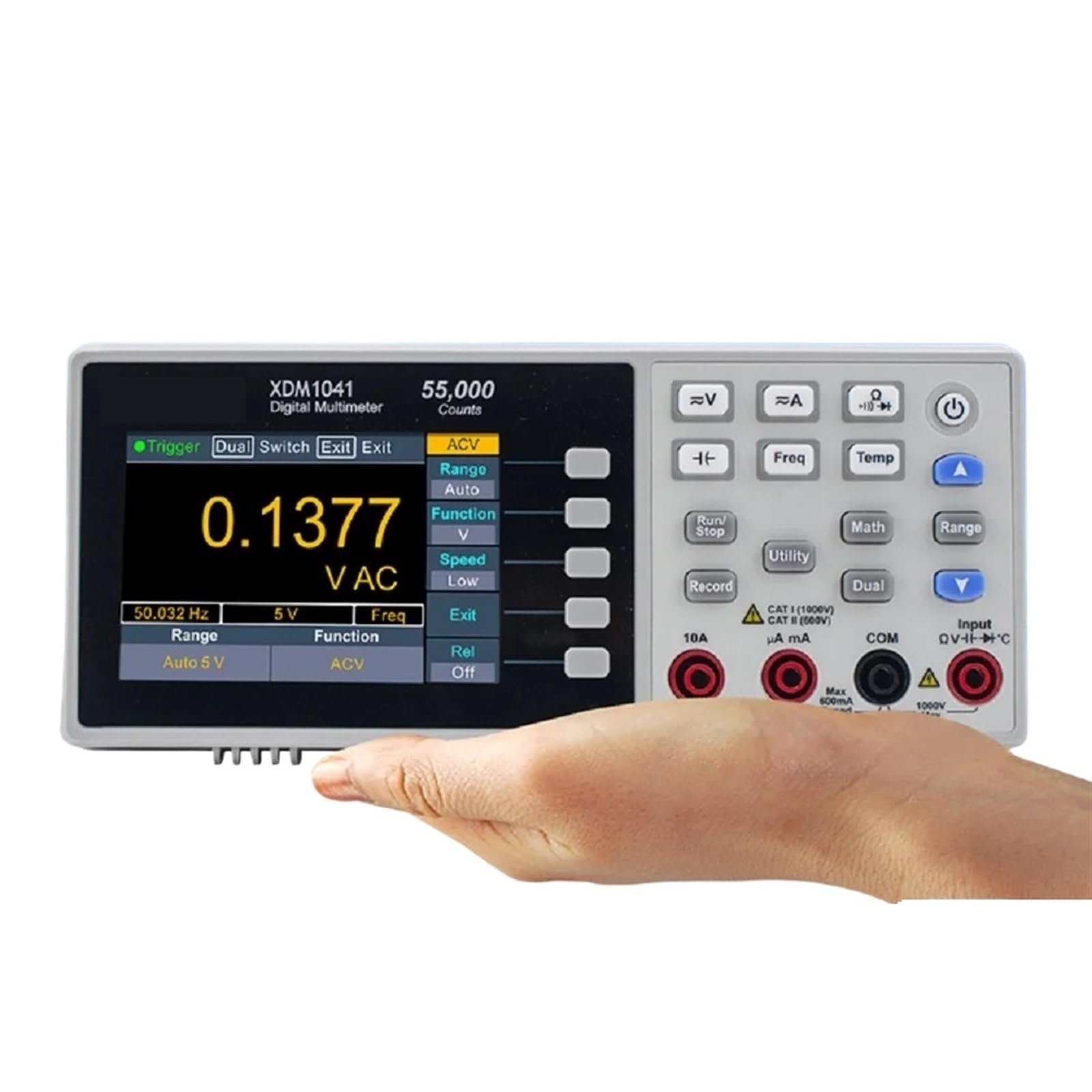 VCHICS XDM1041 XDM1241 Tisch-Digitalmultimeter 55000 Zählt True RMS 3,5-Zoll-LCD-Stromvoltmeter Temperatur Desktop-Multimeter Für Elektroprojekte(XDM1241-USB)