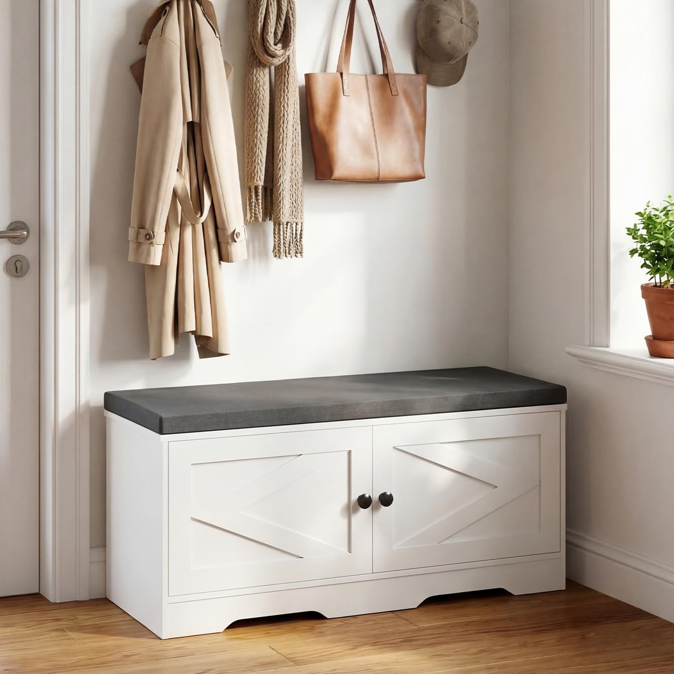 Apicizon Shoe Storage Bench with Padded Seat