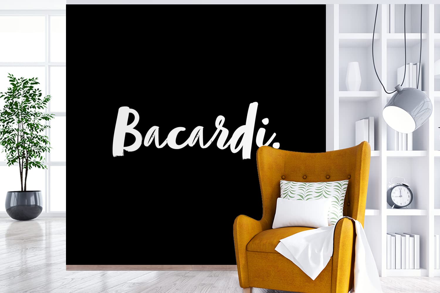 Selbstklebend Tapete Wandpapier Wandaufkleber Fototapete Tapeten Wanddeko 300x300 cm Cocktail - Bacardi - Text - Alkohol - Zitate