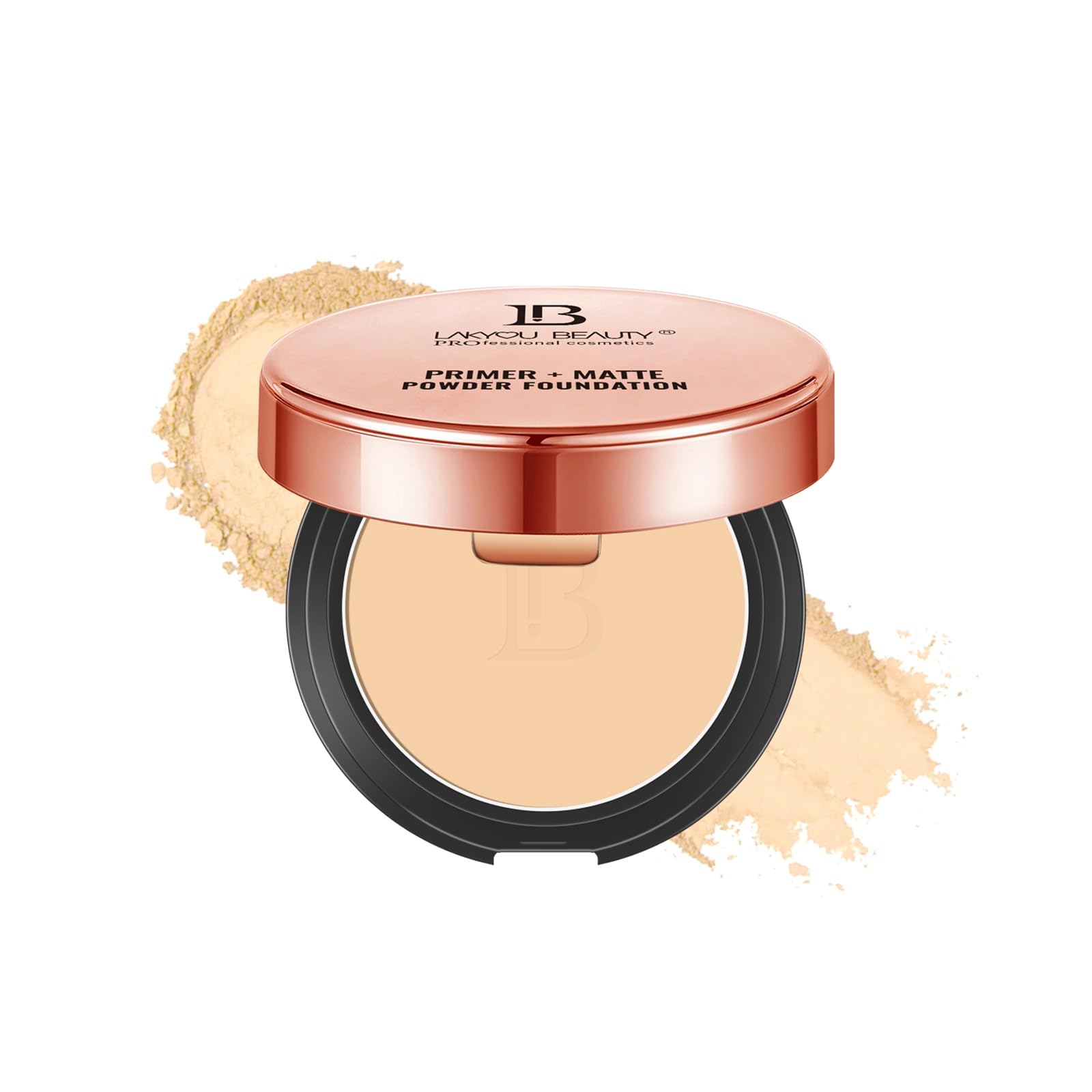 Lakyou Beauty 2in1 Primer + Matte Powder | Same Shade With Matte And Shimmery Effect | Long Lasting And Waterproof Formula | shade-02(Soft Ivory) | 30g-image-34