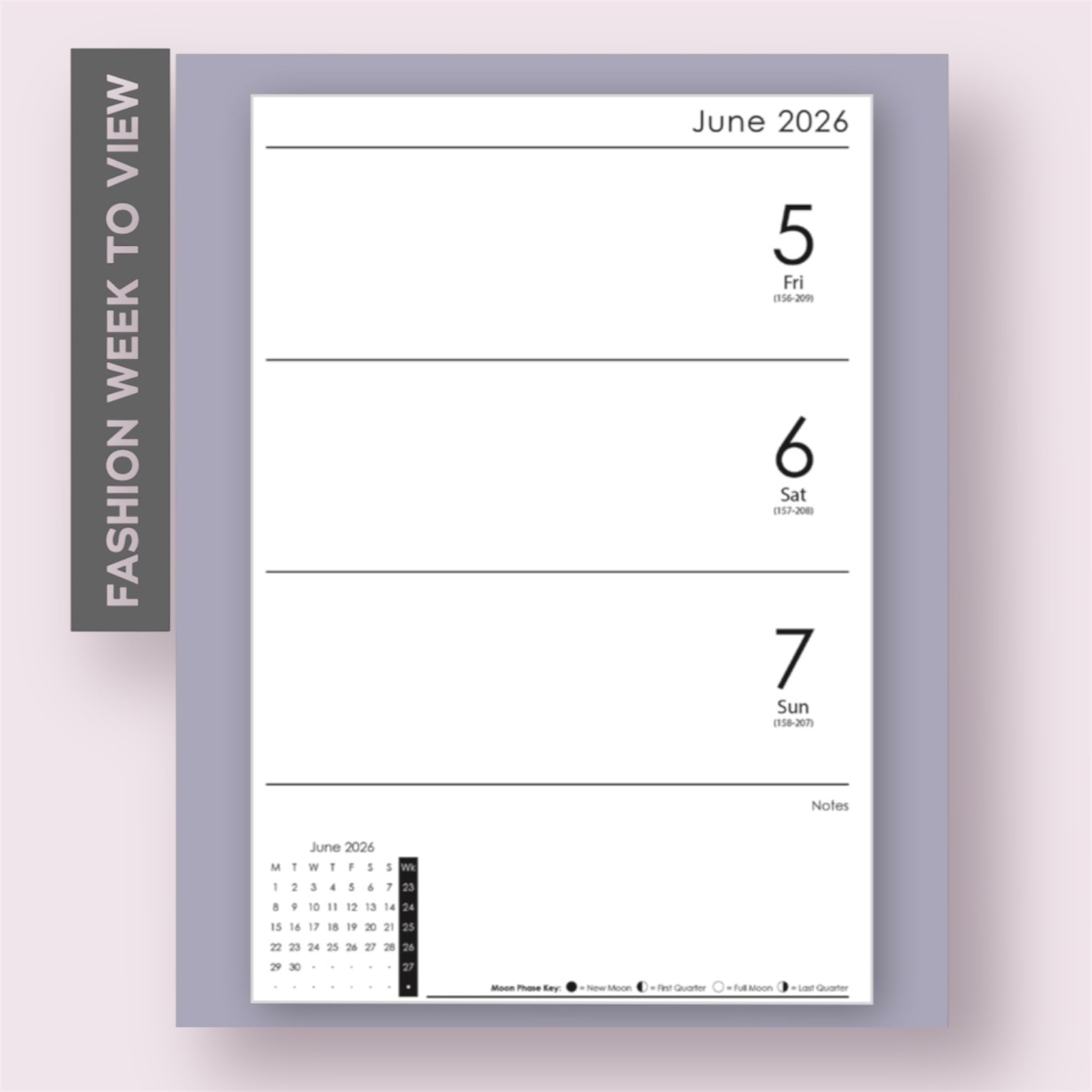Junart 2026 Academic Diary A5 Week To View From January To December 2025 Weekly & Monthly Planner,Teacher Planner,Academic Year Diaries With Elastic Strap(Lily