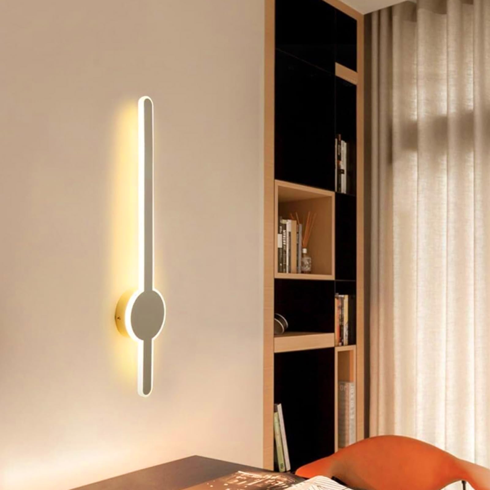 HCZKIUJY LED Wall Sconces, 3-Color Adjustable Wall Lights (White Warm Light-40cm)