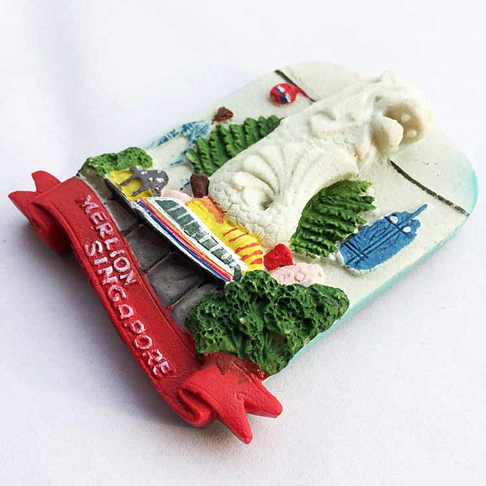 Calamita Da Frigorifero Singapore 3D – Souvenir Turistico In Legno 11,5x4,4 Cm, Magnete Forte, Decorazione Per Casa, Cucina O Ufficio