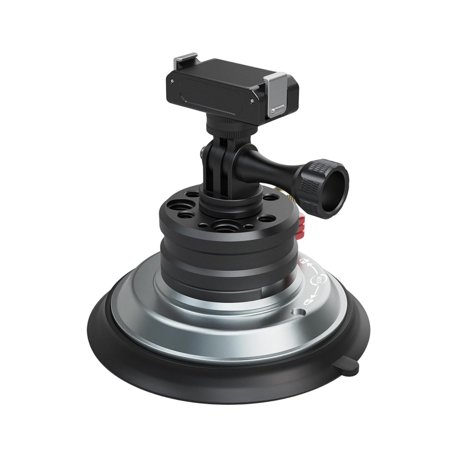 Soporte de cámara de coche ajustable de 360 grados con base de aleación y succión al vacío para video estable para montaje en coche