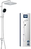 GROHE Vitalio Comfort 250 Flex - Shower System with Diverter (Square 25cm Head Shower 2 Spray Rain & SmartRain, Square 11cm Hand Shower 2 Spray: Rain & Jet, Hose 1.5m, Water Saving), Chrome, 26986001 - 1