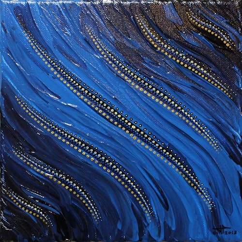 Peinture abstraite bleue pour un salon moderne chic