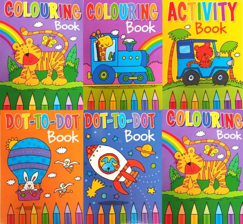 Confezione da 6 quaderni da colorare in formato A6, per bambini, per feste, per feste, per bambini