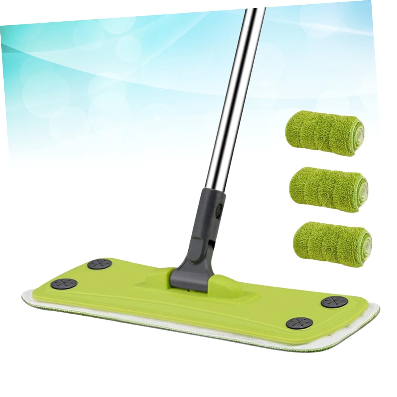 Mop in Microfibra 360° per Pavimenti in Legno con 3 Panni