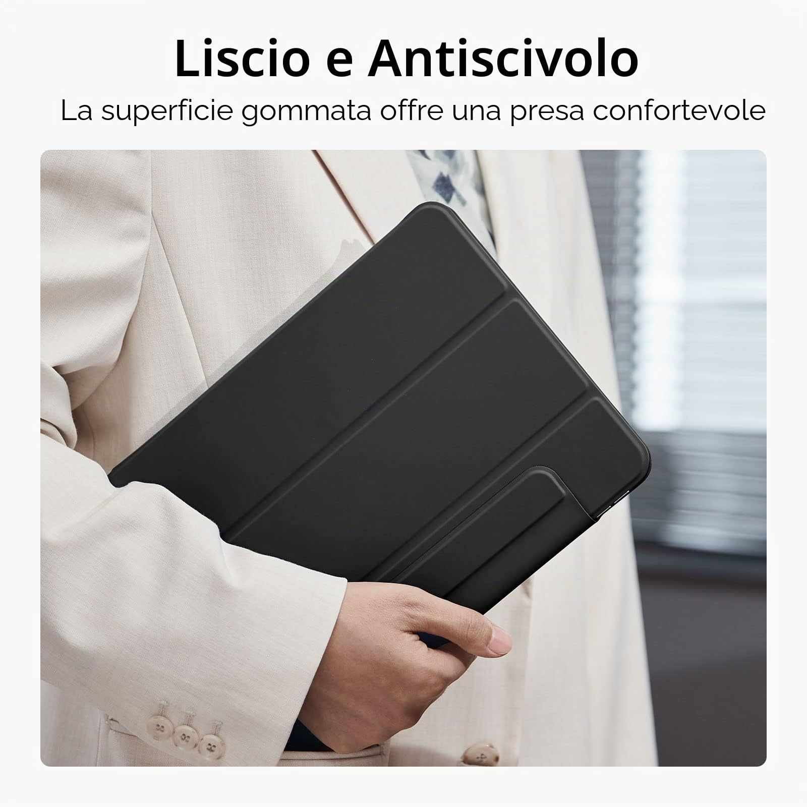 ESR Cover per iPad Pro 12.9 (6a/5a/4a Gen), iPad Air 13" M3/M2, Custodia Magnetica con Supporto Completo per Pencil 2, Aggancio Magnetico, Supporto a Due Posizioni, Auto Attivazione/Standby,Nero