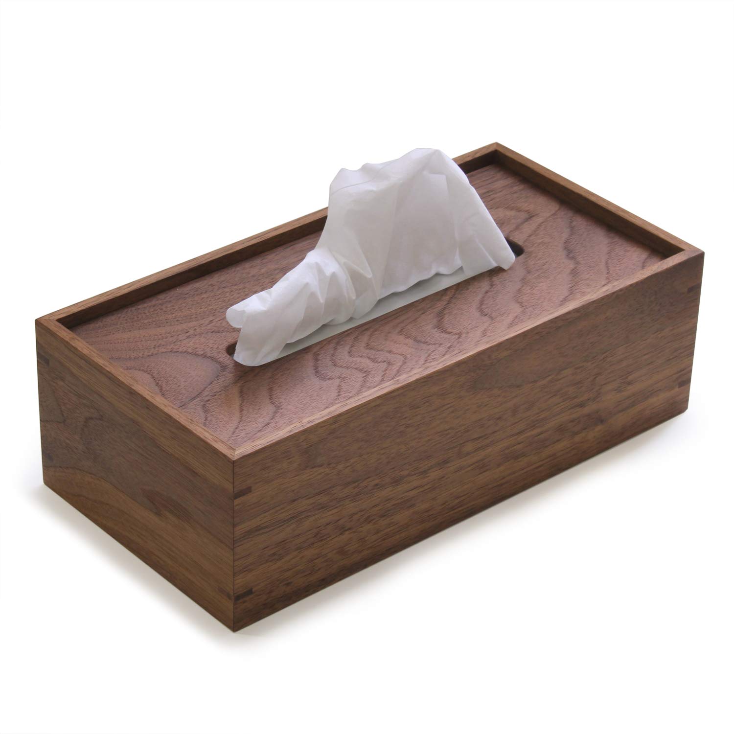 Amazon｜ティッシュケース 唐木無垢材 （ウォールナット）｜ティッシュ