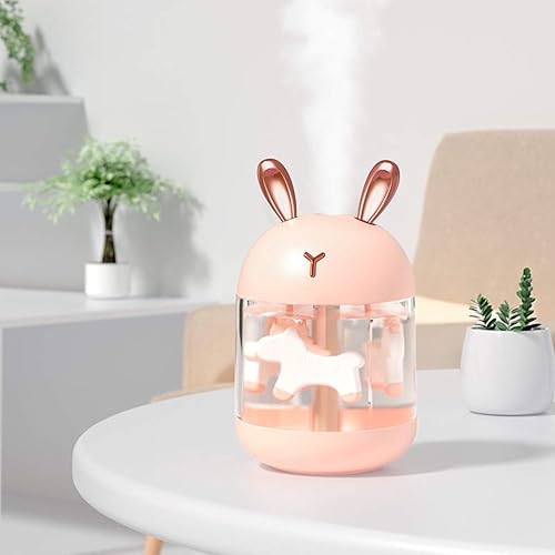 Miniatura 3 de K5 - Mini humidificador portátil con lindo animal, humidificador de niebla fría con iluminación ambiental, difusor de aceite esencial de
