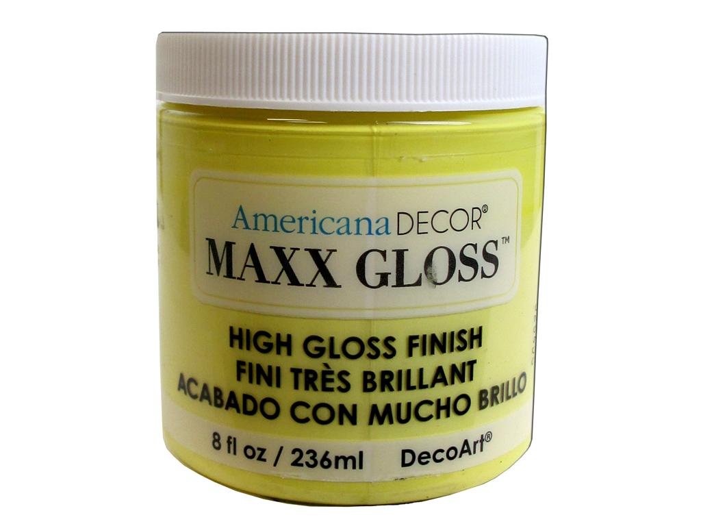 DecoArt Americana Décor Maxx Gloss Bottle Paint, Acrylic, Lemon Spritzer, 7 x 7 x 8 cm
