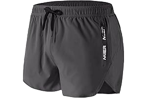 Meir Men's 3' Quick-Dry Running Shorts with Liner