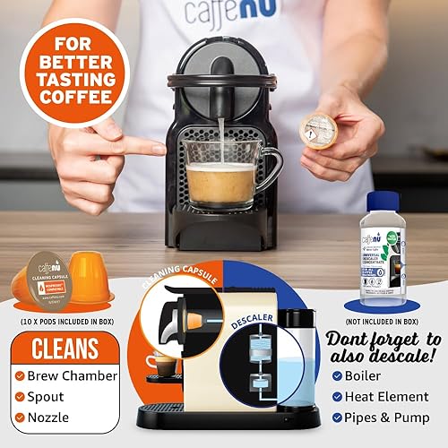 Miniatura 6 de Cápsulas de limpieza compatibles con Nespresso. 10 cápsulas limpiadoras. Sabor de café mejorado. Para Nespresso Originaline, úsalo con kit de