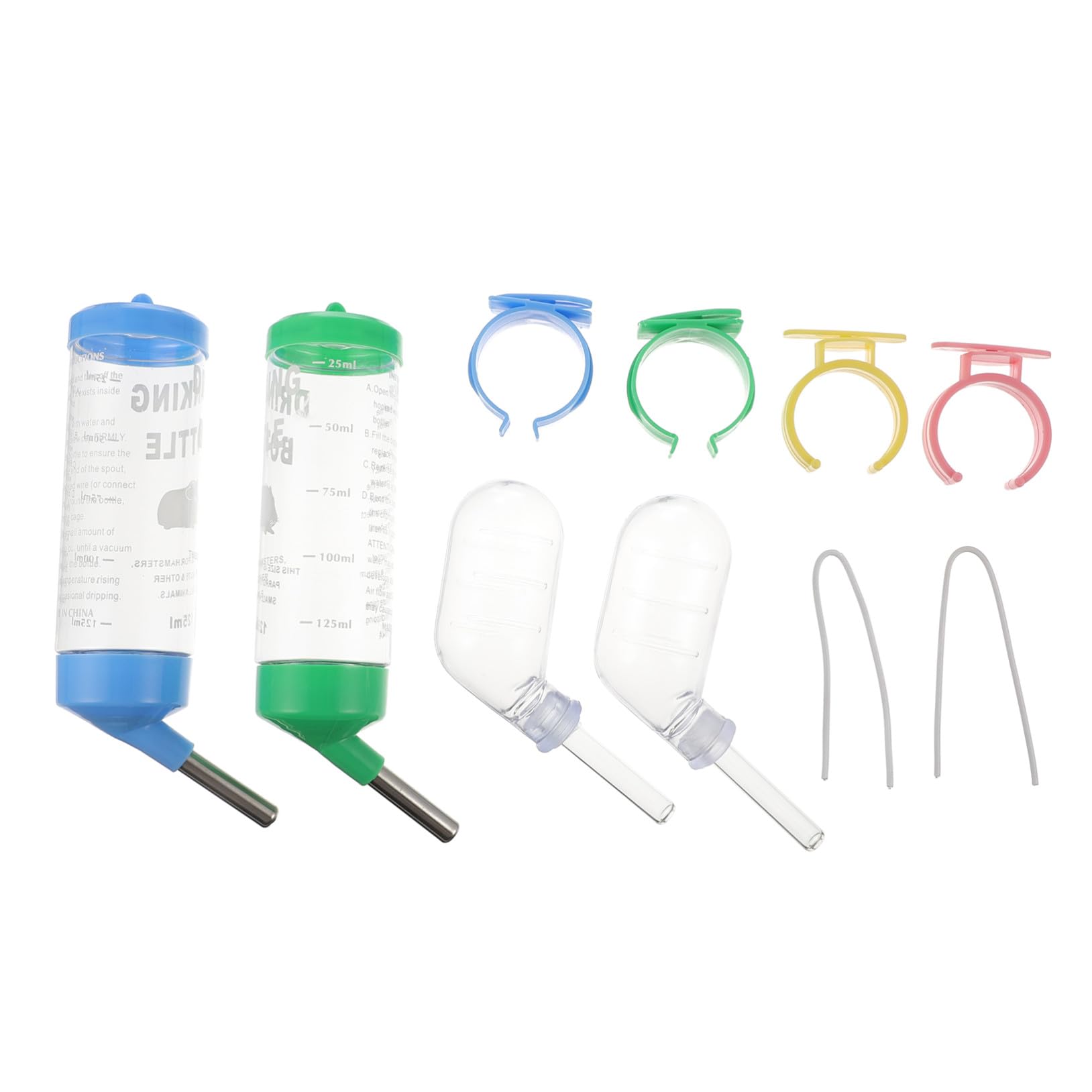 POPETPOP 12pièces Bouteille Eau pour Petits Animaux Distributeur Pratique pour Hamster Cochon Et Autres Rongeurs Installation Facile Évite Les Fuites Et Design Compact pour Cage