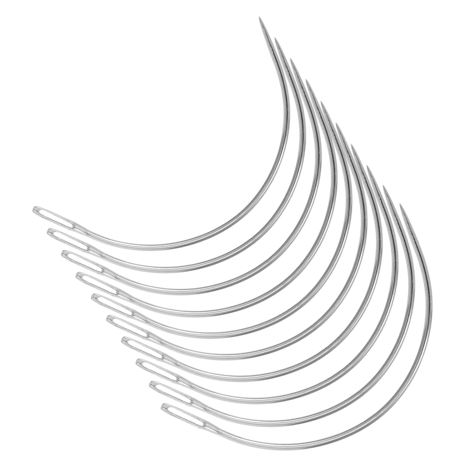 Veemoon Upholstery Needles Curved Heavy Duty 100pcs Hand Sewing Needles for Weaving Beading